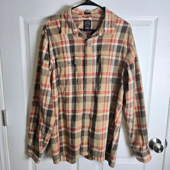 Wrangler ATG Regular Fit Flannel Elbow Patch-Plaid-Men's XL - Picture 2 of 7